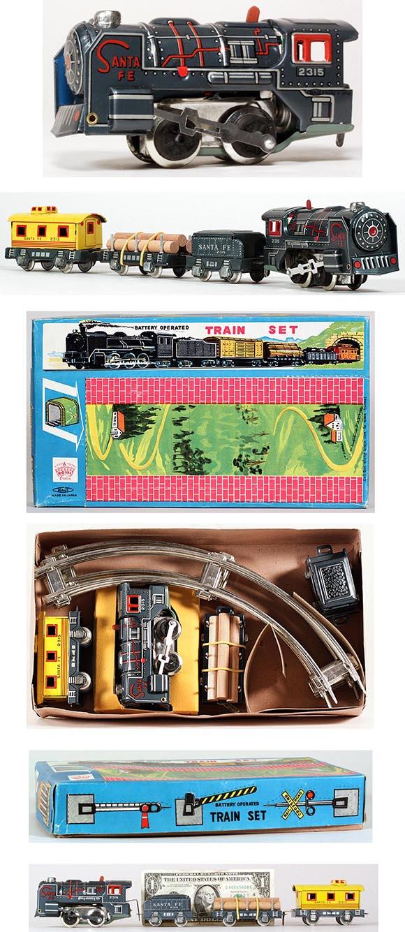 c.1960 Haji, Battery Operated Tinplate Train Set in Original Box